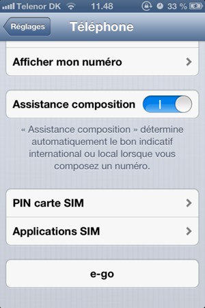 Sélectionnez PIN carte SIM