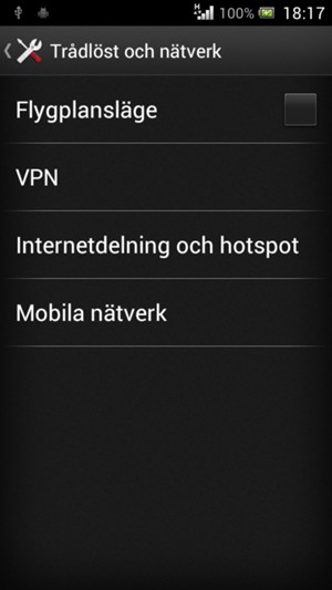 Välj Mobila nätverk