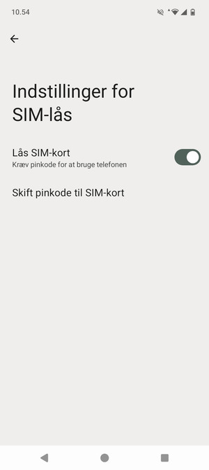 Vælg Skift pinkode til SIM-kort