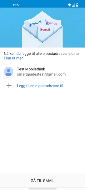 Velg GÅ TIL GMAIL