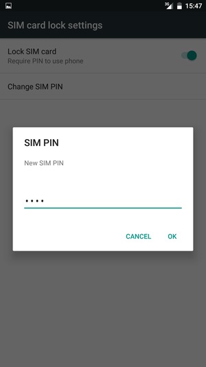 Enter your New SIM PIN and select OK