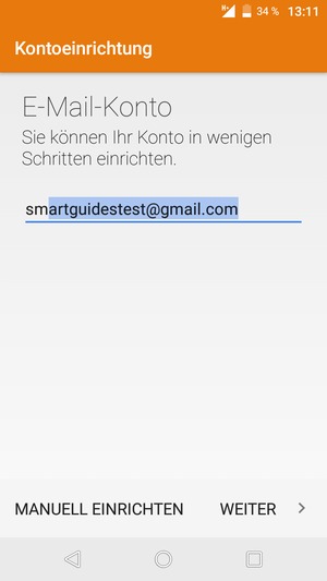 Geben Sie Ihre Gmail oder Hotmail-Adresse ein. Wählen Sie WEITER