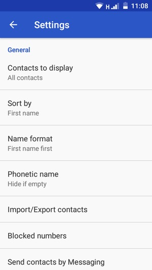 Scroll to and select Import/Export contacts