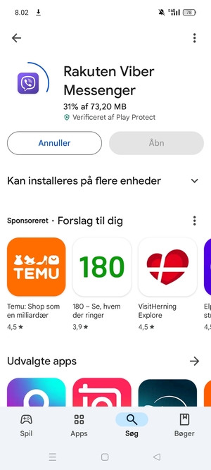 Afvent at installeringen er afsluttet