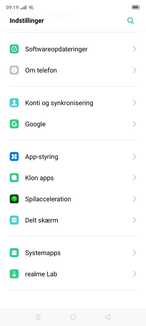 Scroll til og vælg Softwareopdateringer