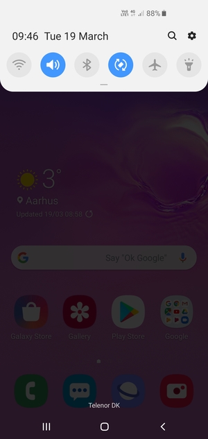 Slide down the top menu again