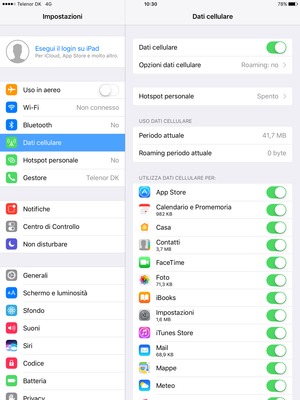 Per cambiare il PIN della scheda SIM, seleziona Dati cellulare e Opzioni dati cellulare