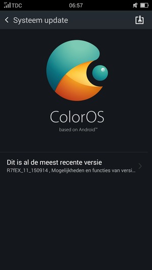 Als uw telefoon up-to-date is, zult u het volgende scherm zien.