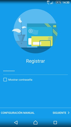 Introduzca su contraseña y seleccione CONFIGURACIÓN MANUAL