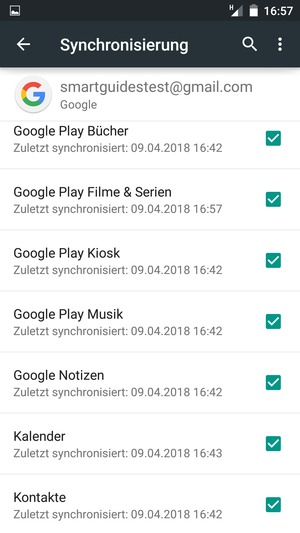Aktivieren Sie alle Kontrollkästchen