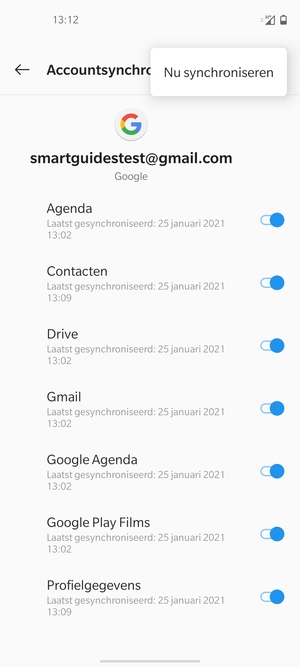 Selecteer Nu synchroniseren