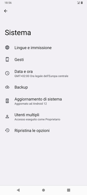 Seleziona Aggiornamento di sistema
