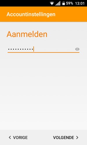 Voer uw wachtwoord in en selecteer VOLGENDE