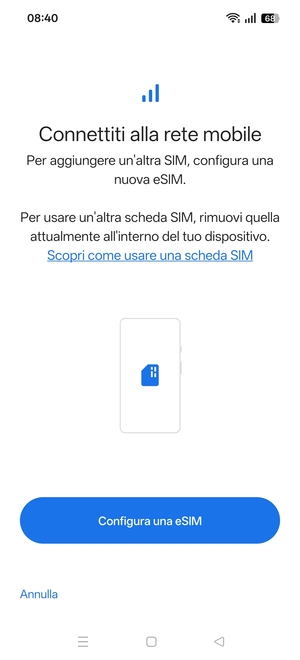 Seleziona Configura una eSIM