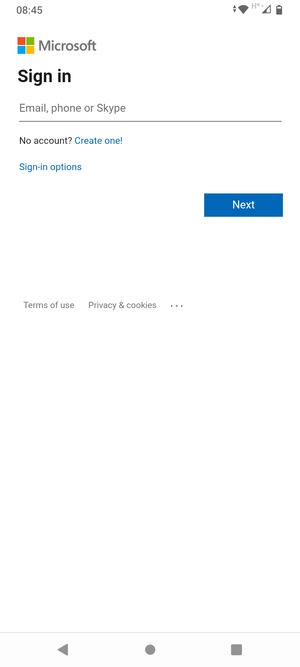 Enter your Email address and select Next