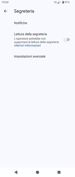 Seleziona Impostazioni avanzate