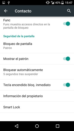 Seleccione Bloqueo de pantalla