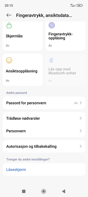Bla til og velg Personvern