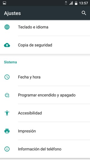 Desplácese y seleccione Información del teléfono