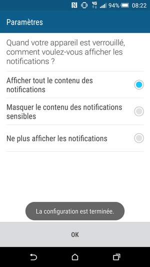 Sélectionnez OK