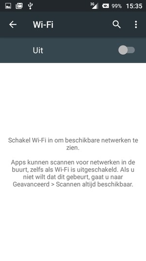 Schakel Wi-Fi in