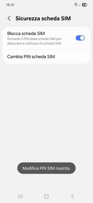 Il tuo PIN SIM è stato modificato