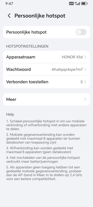 Selecteer Wachtwoord