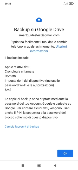 Seleziona OK