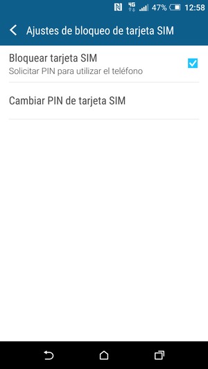 Seleccione Cambiar PIN de tarjeta SIM