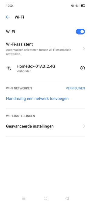 U bent nu verbonden met het WiFi-netwerk