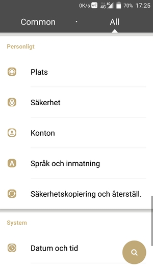 Scrolla till och välj Säkerhet