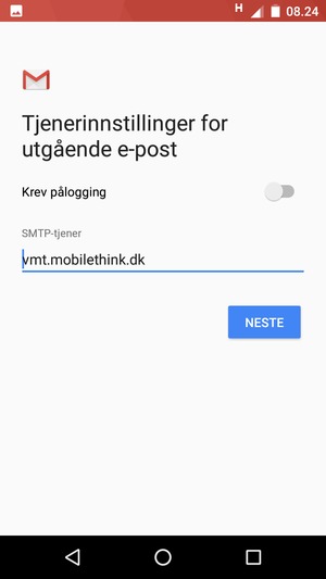 Slå av Krev pålogging og velg NESTE