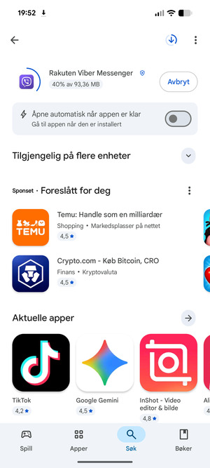 Vent til installasjonen er ferdig