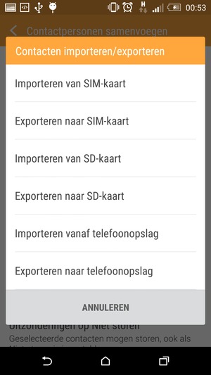 Selecteer Importeren van SIM-kaart