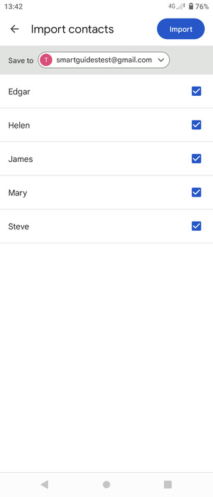 Select the v button