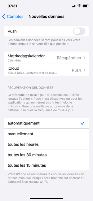 Désactiver Push