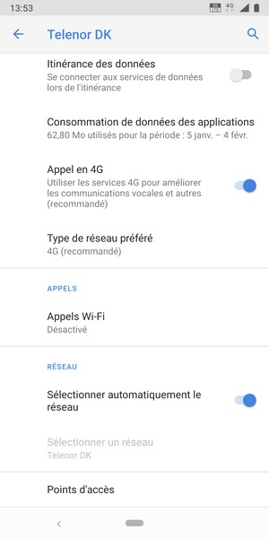 Faites défiler et sélectionnez Points d'accès