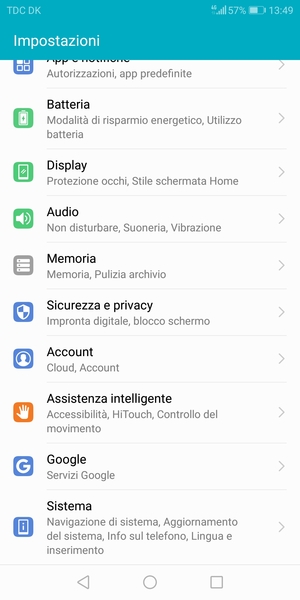 Scorri e seleziona Sistema