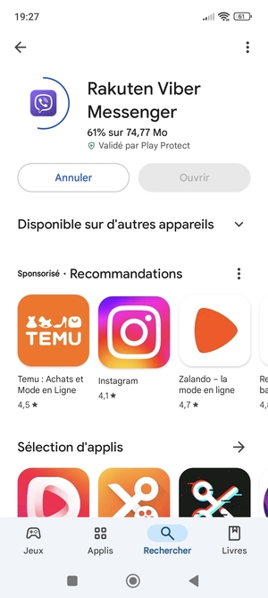 Veuillez attendre la fin de la procédure d'installation