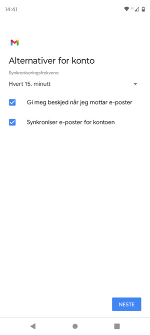 Velg NESTE