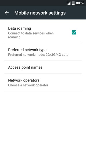 Turn Data roaming on or off