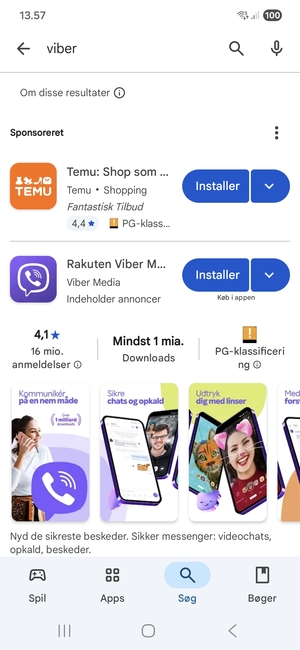 Vælg appen