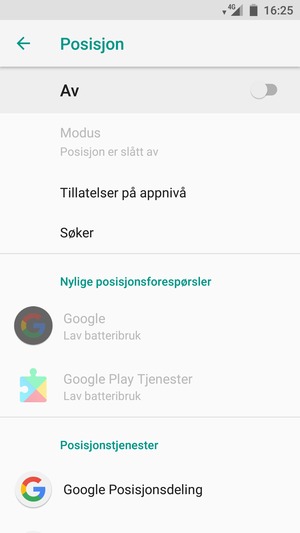 Slå av Posisjon
