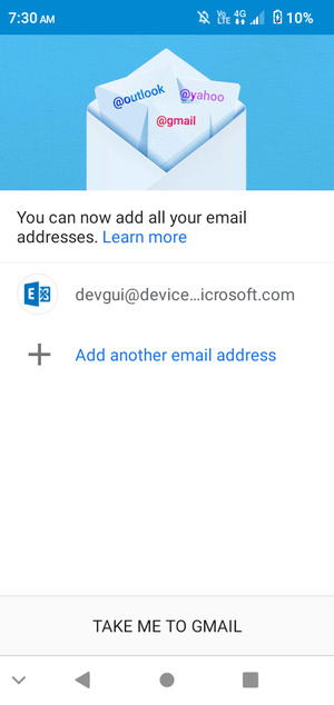 Select TAKE ME TO GMAIL