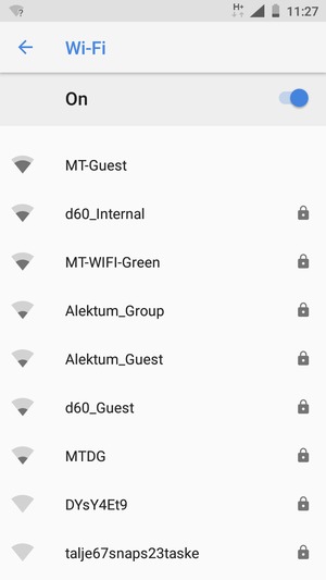 Select the wireless network you want to connect to