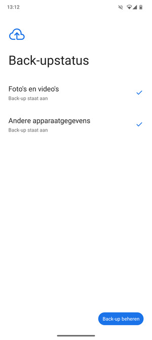Selecteer Back-up beheren