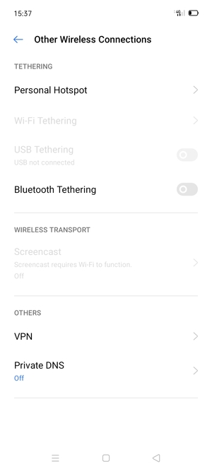 Select Personal Hotspot