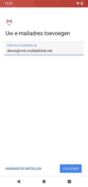 Voer uw e-mailadres in en selecteer VOLGENDE