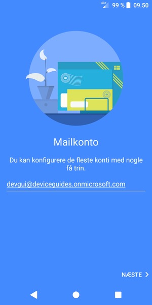 Indtast din e-mailadresse og vælg NÆSTE
