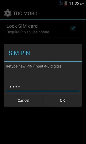 Confirm your new SIM PIN and select OK